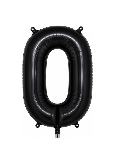 0 Rakam Folyo Balon Siyah Rengi 76 Cm