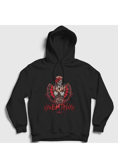 Presmono Unisex Nurse Bring Me The Horizon Kapüşonlu Sweatshirt Siyah