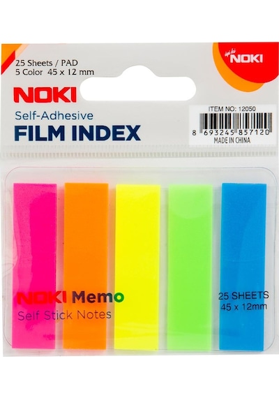 Noki Memo Yapışkanlı Ayraç Film Index 25 Yaprak X 5 Renk