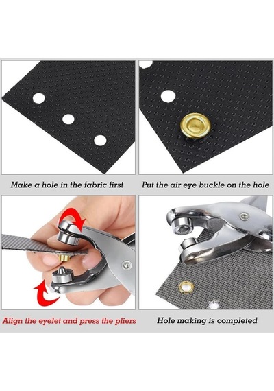 Jouis Kemer Delme Perçim Pensesi 2'li Set - 6 Ayarlı Deri Delici Pense + Çıtçıt Makinesi - Düğme Takma Perçin Atma Deri Kemer Çanta Kumaş Kanvas Karton İçin 22467315
