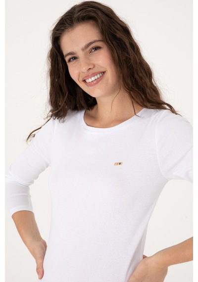 U.S. Polo Assn. Kadın Beyaz Slim Bisiklet Yaka Basic Sweatshırt 50315419-VR013 U.S. Polo Assn. Kadın Beyaz Slim Bisiklet Yaka Basic Sweatshırt 50315419-VR013