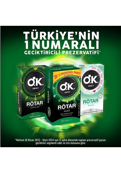 Okey Rötar Max 20'li Prezervatif
