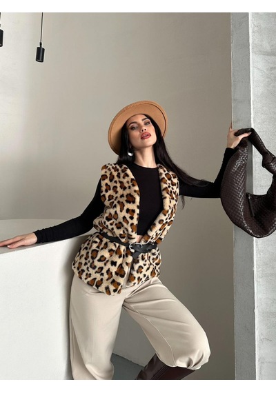 Ribana Kadın Mevsimlik Kahve Slim Fitt Astarlı Sıfır Kol Kemerli Leopar Desenli Şık Peluş Yelek 4940 Siyah Kahve Bej Ribana Kadın Mevsimlik Kahve Slim Fitt Astarlı Sıfır Kol Kemerli Leopar Desenli Şık Peluş Yelek 4940 Siyah Kahve Bej