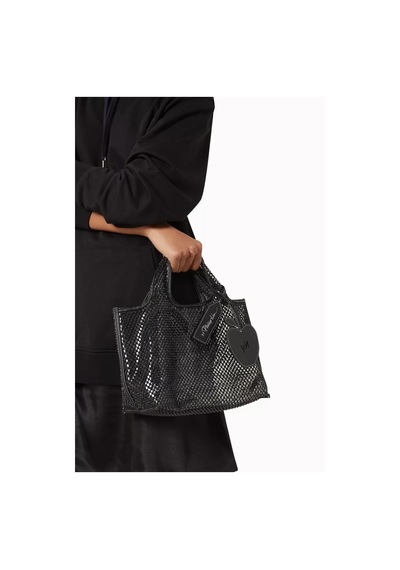 3.1 Phillip Lim Mini Market Tote Çanta Kristal Mesh Siyah, Işıltılı Ve Şık Tasarım El Çantası