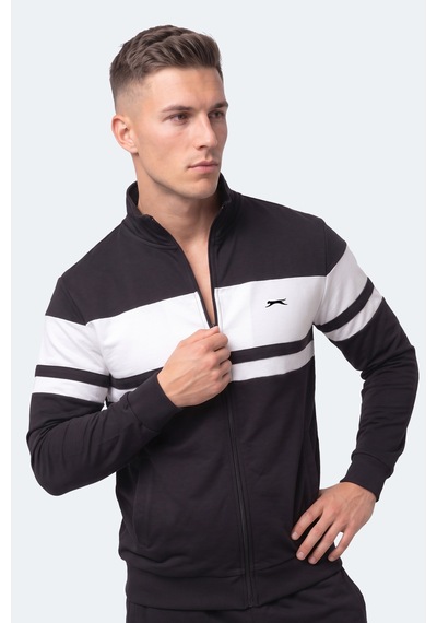 Slazenger Rıder Erkek Dik Yaka Fermuarlı Siyah Sweatshırt