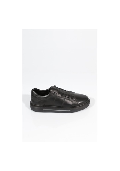 Dgn 1593 Erkek Lastik Detayli Düz Taban Sneakers Ayakkabi Siyah