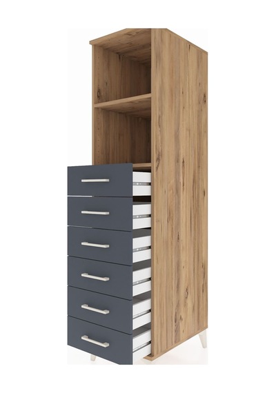 Kronos Dolap 2 Raflı 6 Çekmeceli 44x59x182 Çam-antrasit Atlas Çam Kronos Dolap 2 Raflı 6 Çekmeceli 44x59x182 Çam-antrasit Atlas Çam