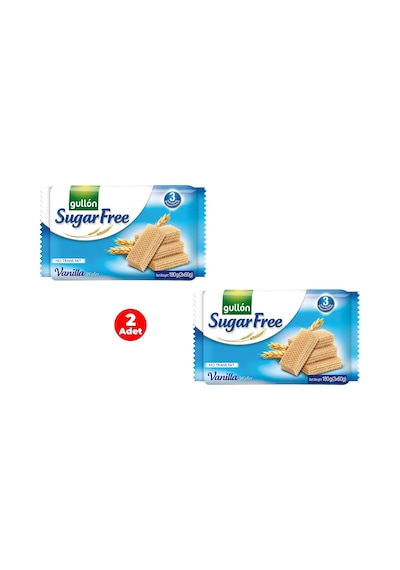 Gullon Vanilya Aromalı Krema Dolgulu Şekersiz Gofret - Sugar Free Wafer 180 Gr 2 Adet