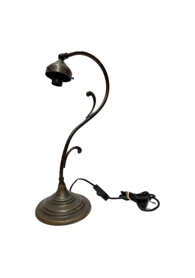 Antika Pirinç Masa Lambası 40cm Çok Renkli