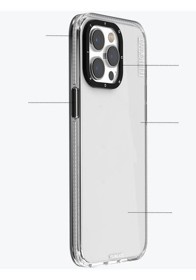 Apple Uyumlu iPhone 15 Pro Max Kılıf Pürüzsüz Düz Arka Yüzey Youngkit Crystal Color Serisi Kapak