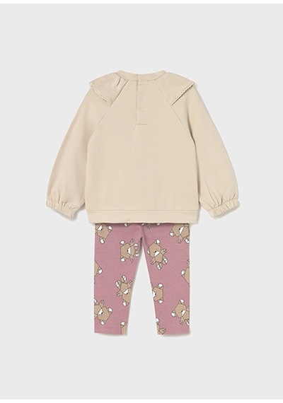 Mayoral Pembe Kız Bebek Sweatshirt Ve Desenli Tayt Takım 2741 Pembe