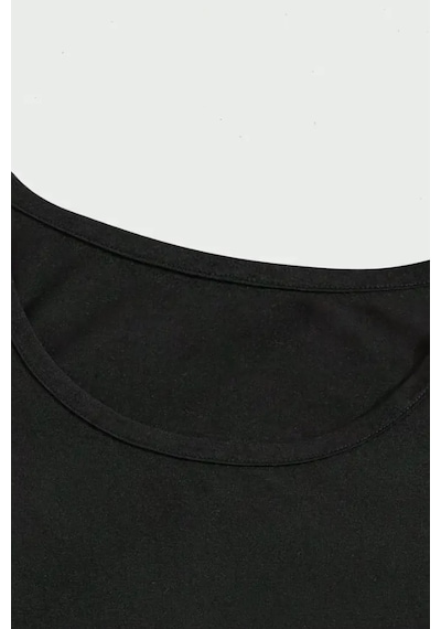 Tarz Cool Erkek Oversize Bisiklet Yaka Baskılı T-shirt Siyah