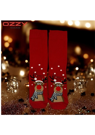 Ozzy Socks Unisex Yılbaşı Çorap 3 Çift Siyah
