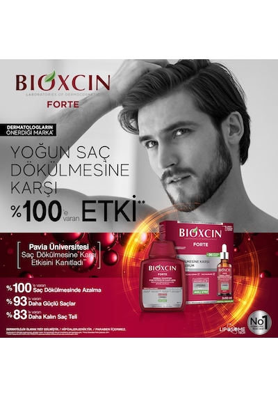 Bioxcin Forte Şampuan 300 Ml Yoğun Saç Dökülmesine Karşı Bitkisel Formül Sülfatsız Parabensiz