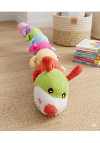 Peluş Tırtıl Yastık 100 Cm Yeşil