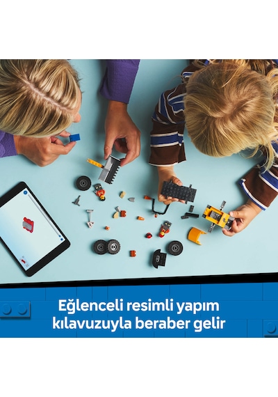 LEGO® Sarı Tekerlekli İnşaat Yükleyicisi 60450 - 4 Yaş ve Üzeri Çocuklar için Yaratıcı İnşaat Aracı İçeren Oyuncak Yapım Seti (81 Parça)