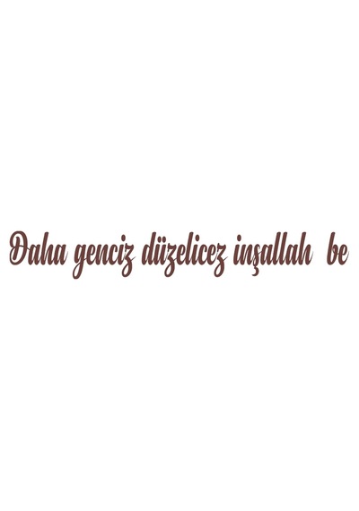 Daha Genciz Düzelicez İnşallah Araba Sticker 17x17 Cm Kahverengi