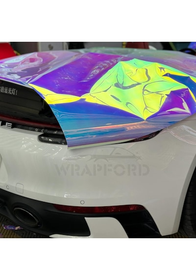 Hologram Araç Motor Kaplama Malzeme - Trim - Direk - Tavan Kaplama Kaliteli Folyo 152cm X 100cm Sarı