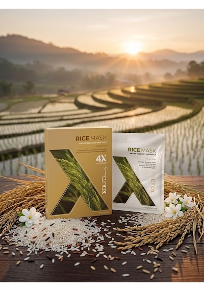 Xaura Beauty Rice Mask Doğal Pirinç Özlü Aydınlatıcı Kağıt Yüz Maskesi 4'lü Paket
