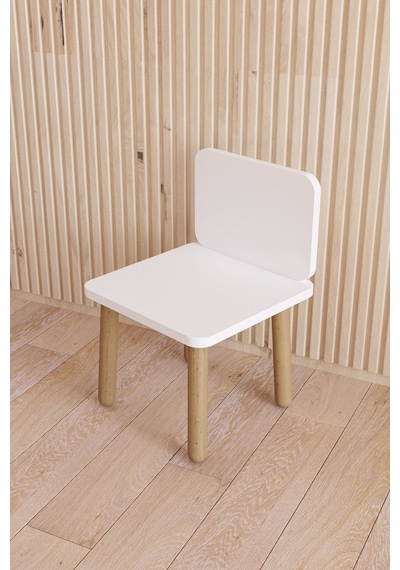 Çocuk Sandalyesi, Çocuk Oturağı, Ahşap Sandalye, Montessori Sandalye Beyaz