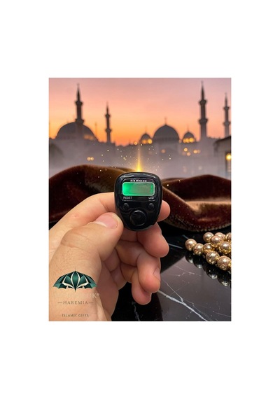 Ahşap Desenli Mini Led Li Zikirmatik Dijital Tesbih Sayacı Siyah Çok Renkli