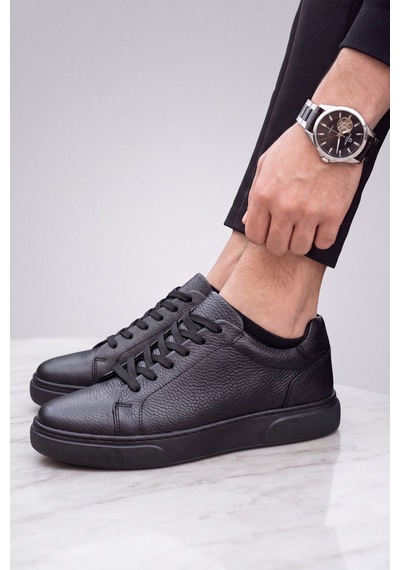 Liarca Asterio %100 Hakiki Deri Ultra Hafif Tabanlı Sneaker Klasik Siyah Casual Ayakkabı