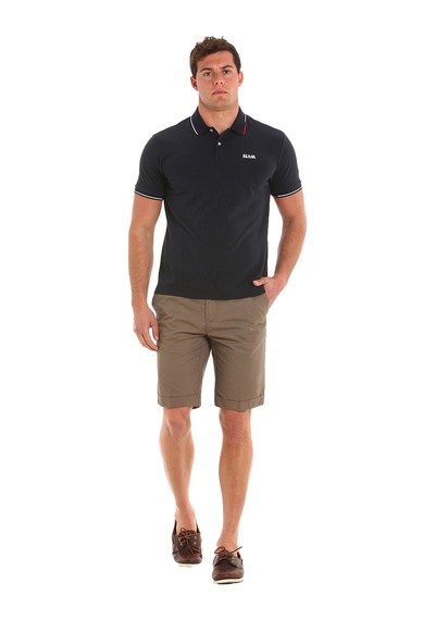 Slam Slam Deck Lgt Pique Polo Erkek Mavi Polo Tişört W13 Lacivert