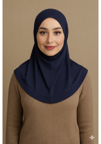 Sonbaharmoda Rahat Ve Şık İki Parça Viskon Likralı Tesettür Hijab Bone İçlik Günlük Kullanım Ve Namaz İçin Lacivert