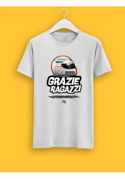 Startmore Sebastian Vettel Grazie Ragazzi T-shirt Beyaz