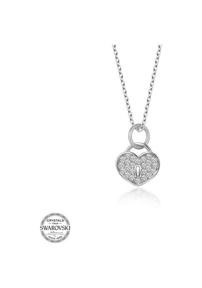 Swarovski Taşlı Gümüş Kalp Kiliti Kadın Kolye (520828482)
