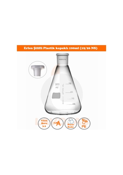 100 Ml Erlen Şilifli Plastik Kapaklı (19/26 Ns)