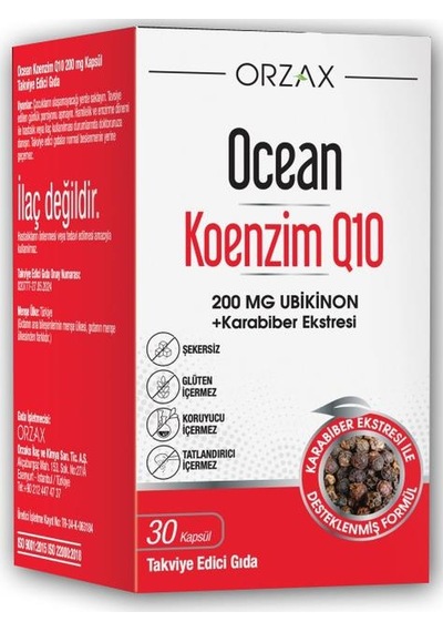 Ocean Koenzim Q10 200mg 30 Kapsül