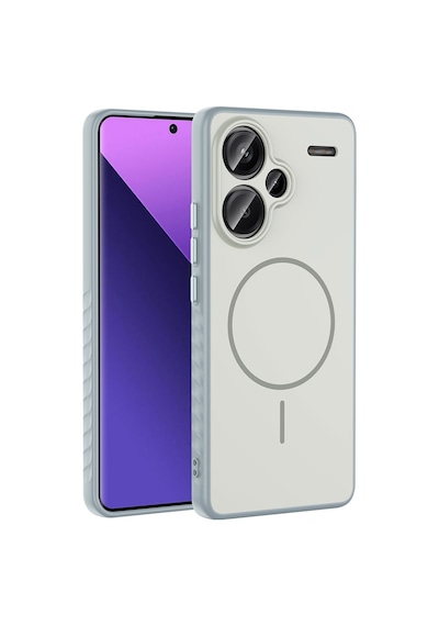 Xiaomi Redmi Note 13 Pro Plus 5g Kılıf Kamera Lens Korumalı Magsafe Destekli Silikon Pazarplus Gümüş