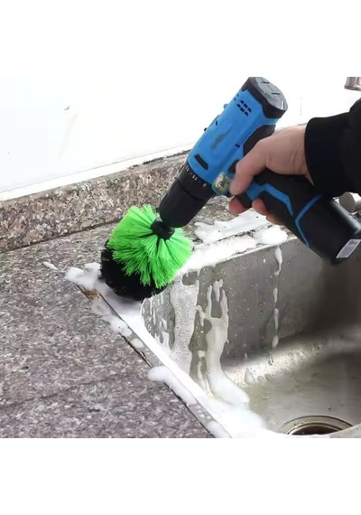 3lü Matkap Ucu Banyo Küvet Duşakabin Araba Tekerliği Koltuk Yıkama Temizleme Fırçası Seti, Asorti