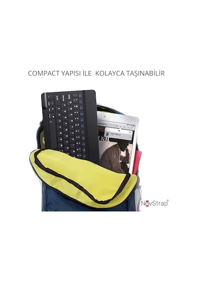 Novstrap Apple Uyumlu iPad Air 11 İnç / Pro 11 M3/m2 Çip 2025-2024 İle Bluetooth Klavye Mouse Seti Siyah Optik