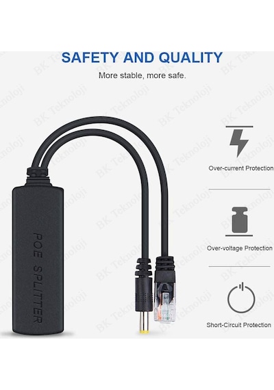 IP Kameralar için Aktif POE Splitter Adaptörü IEEE 802.3af/at Uyu