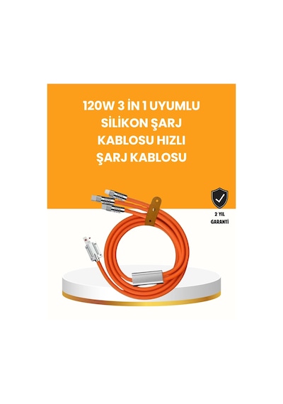 Çoklu Cihaz Dostu 120 W Hızlı Şarj Kablosu Tek Kablo İle Her Cihaz Elinizin Altında Çok Renkli