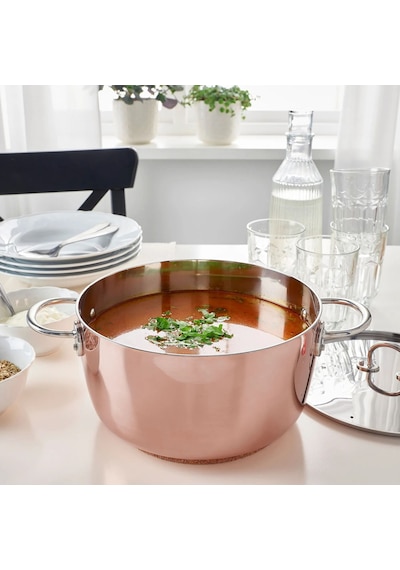 Ikea Fınmat Kapaklı Tencere 5 L 25 Cm Krom - Bakır 2 Parça