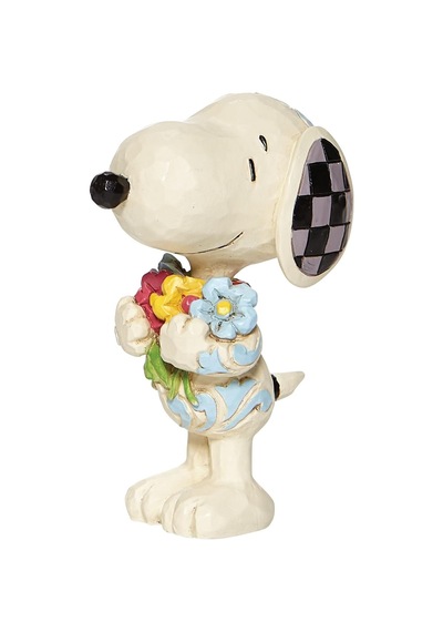 Enesco Peanuts By Jim Shore Snoopy Bahar Çiçekleri Tutan Minyatür Heykelcik, 7 Cm, Çok Renkli Diğer