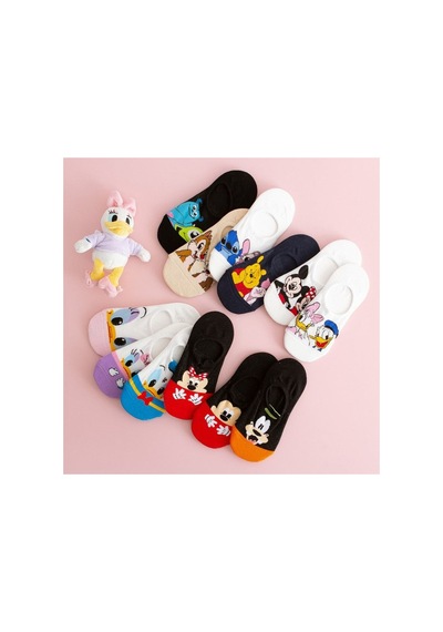 Worthy Socks 5'li Kadın Desenli Pamuklu Görünmez Spor Ayakkabı Çorabı Mix Babet