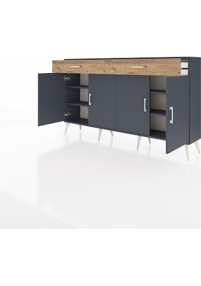 Arges Konsol 4 Raflı 2 Çekmeceli 4 Kapaklı 176x30x99 Antrasit-ant Antrasit-antrasit/çam Arges Konsol 4 Raflı 2 Çekmeceli 4 Kapaklı 176x30x99 Antrasit-ant Antrasit-antrasit/çam