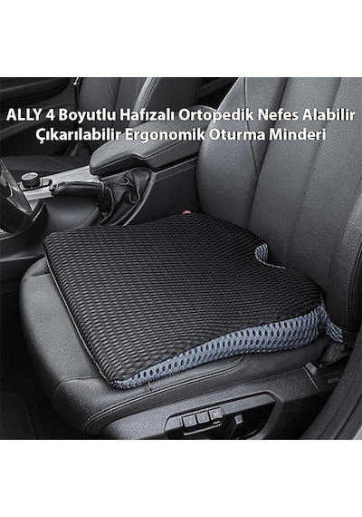 Ally 4 Boyutlu Hafızalı Ortopedik Nefes Alabilir Çıkarılabilir Ergonomik Ev Ve Araç İçin Oturma Minderi