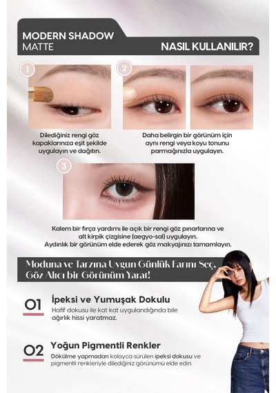 Yumuşak Dokulu, Dökülme Yapmayan Mat Tekli Göz Farı Modern Shadow Matte 117 Pink Sis