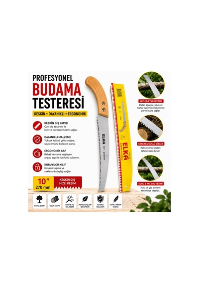 10 İnç 270 Mm Budama Testeresi Ahşap Saplı Keskin Dişli El Testeresi