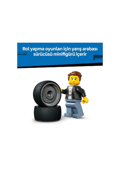LEGO® City Hot Rod Yarış Arabası Oyuncağı 60485 - 5 Yaş ve Üzeri Çocuklar İçin Sürücü Minifigürlü Oyuncak Yapım Seti (81 Parça)