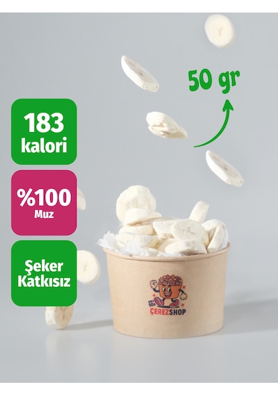 Muz Kuru Meyve Cipsi - Dondurularak Kurutulmuş Freeze Dried Muz Dilimi 50 G