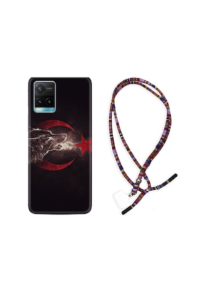 Vivo Y21S Kılıf Rasta Boyun Askılı Kurt Ve Ay Yıldız 1403