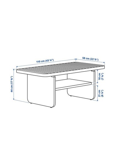 Ikea Vıttskär Bahçe Sehpası, Koyu Gri