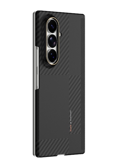 Galaxy Z Fold 8 Ultra Kılıf M-safeli Metal Kamera Çerçeveli Aramid Skinpro Karbon Kapak Siyah-gri Siyah - Gri