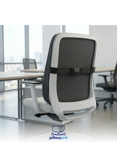 Visko Sırt Minderi Bel Yastığı Ergonomik Bel Desteği Siyah